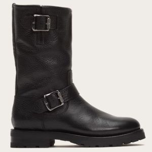 Frye Mid Engineer Lug Black Boot